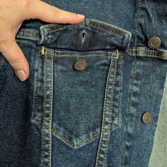 Levi’s Denim Trucker Jean Jacket Men’s Large Dark Blue - Picture 8 of 8